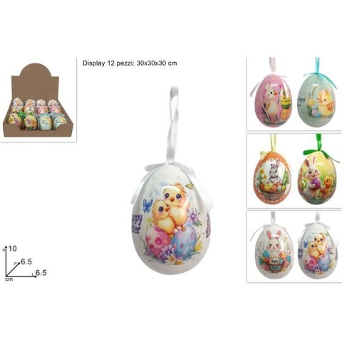 UOVO APPENDINO DECORATO 10CM ASSORTITO IN DISPLAY